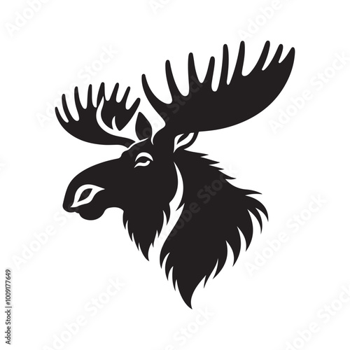 Moose in the Mist: A Quiet Morning Moose silhouette vector