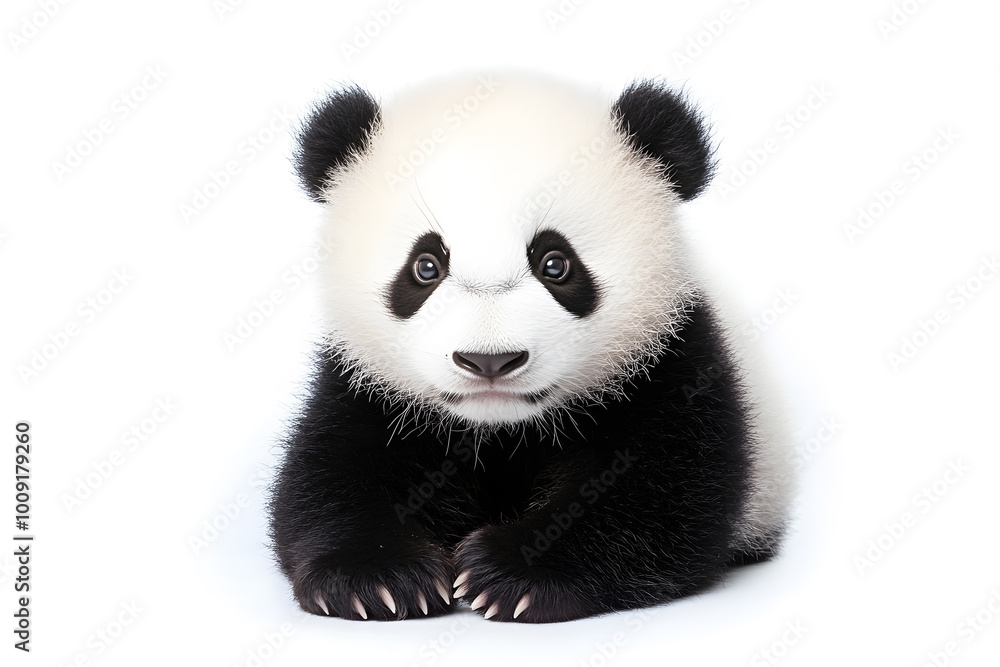 Fototapeta premium Cute panda isolated on white background