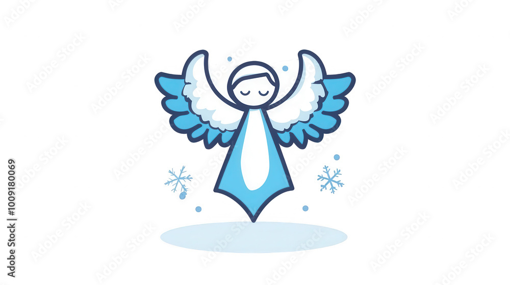 Flat Snow Angel Icon with an Outline for Christmas, Charming Winter Fun Design, PNG File, Transparent Background. Flat Snow Angel Icon with an Outline for Christmas, Charming Winter Fun Design, PNG File, Transparent Background.