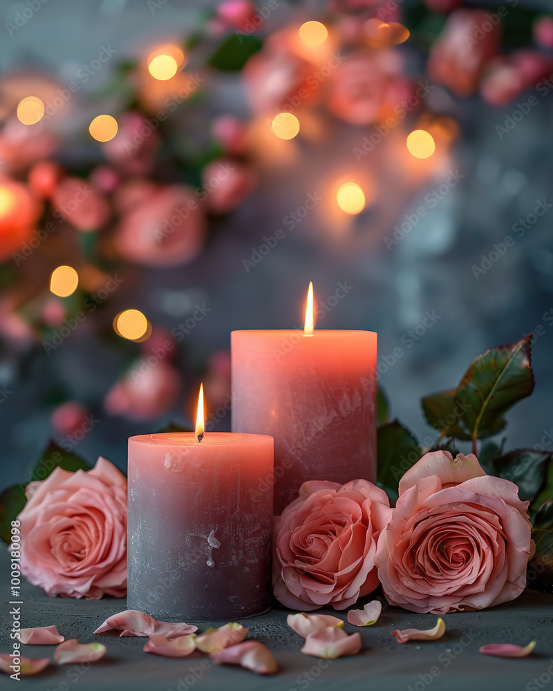 cute cozy candle in flowers cute cozy candle in flowers