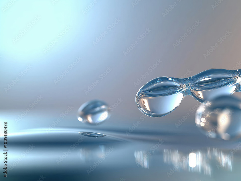 Close up of blue water drops Close up of blue water drops