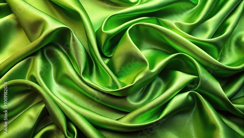 Emerald green satin fabric background silhouette