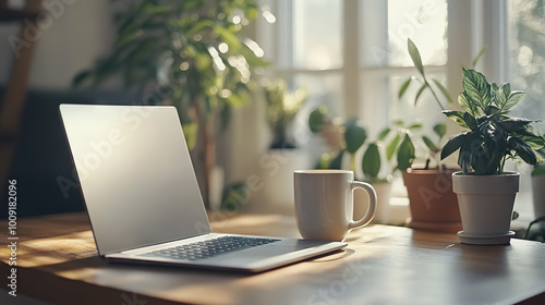 Wallpaper Mural laptop and cup of coffee Torontodigital.ca