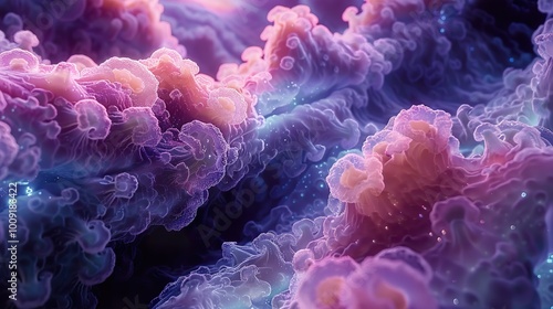 Abstract Glowing Organic Shapes: A Digital Art Exploration