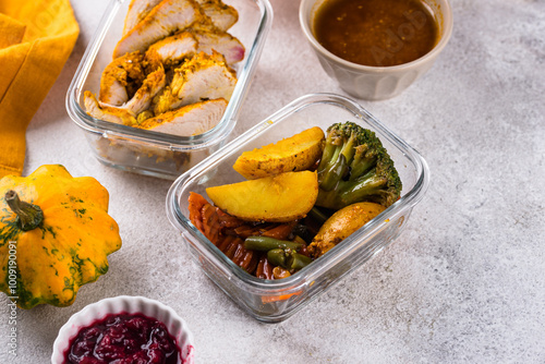 Картината върху платно Leftover Thanksgiving day dinner food