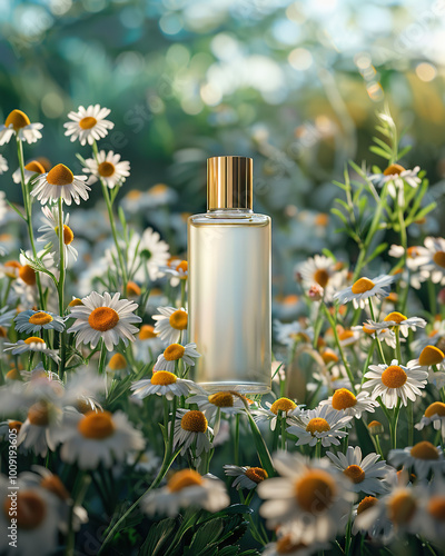 parfum mockup with flowers