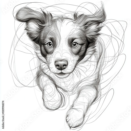 Wallpaper Mural A cute, black and white puppy with big, bright eyes. Torontodigital.ca