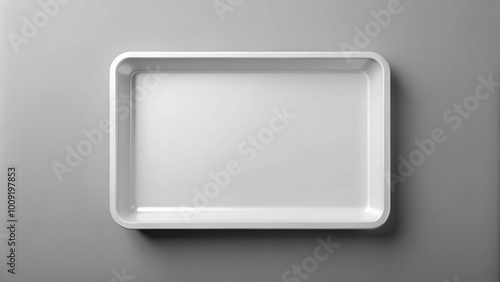 empty plastic tray mockup on grey background