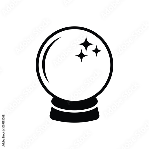 Magic crystal ball flat vector icon design
