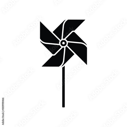 Paper windmill flat vector icon and glyph design