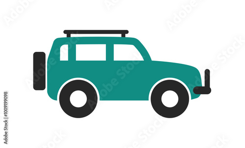 car silhouette 4x4 wheel drive off road vehicle simple icon vector transparent background