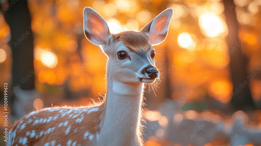 Fawn in Autumn Forest Fawn in Autumn Forest