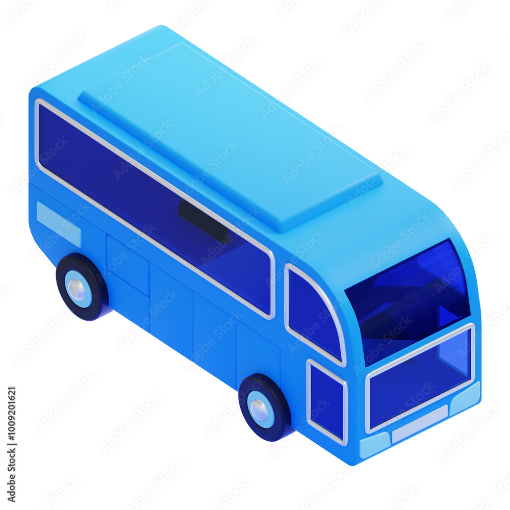 PNG 3D bus icon isolated on a white background PNG 3D bus icon isolated on a white background