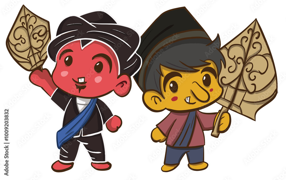 cartoon wayang day, traditional form of puppet theatre play cartoon wayang day, traditional form of puppet theatre play