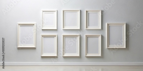 empty white frames on wall mockups for minimalist home decor