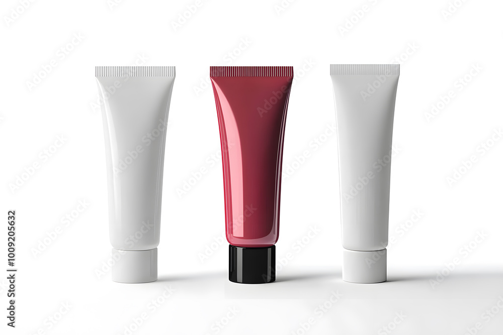 Tubes template for cosmetic packaging mock up isolated on white background Tubes template for cosmetic packaging mock up isolated on white background