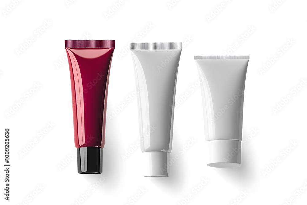 Tubes template for cosmetic packaging mock up isolated on white background Tubes template for cosmetic packaging mock up isolated on white background