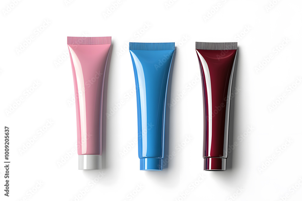 Tubes template for cosmetic packaging mock up isolated on white background Tubes template for cosmetic packaging mock up isolated on white background