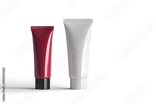 Tubes template for cosmetic packaging mock up isolated on white background