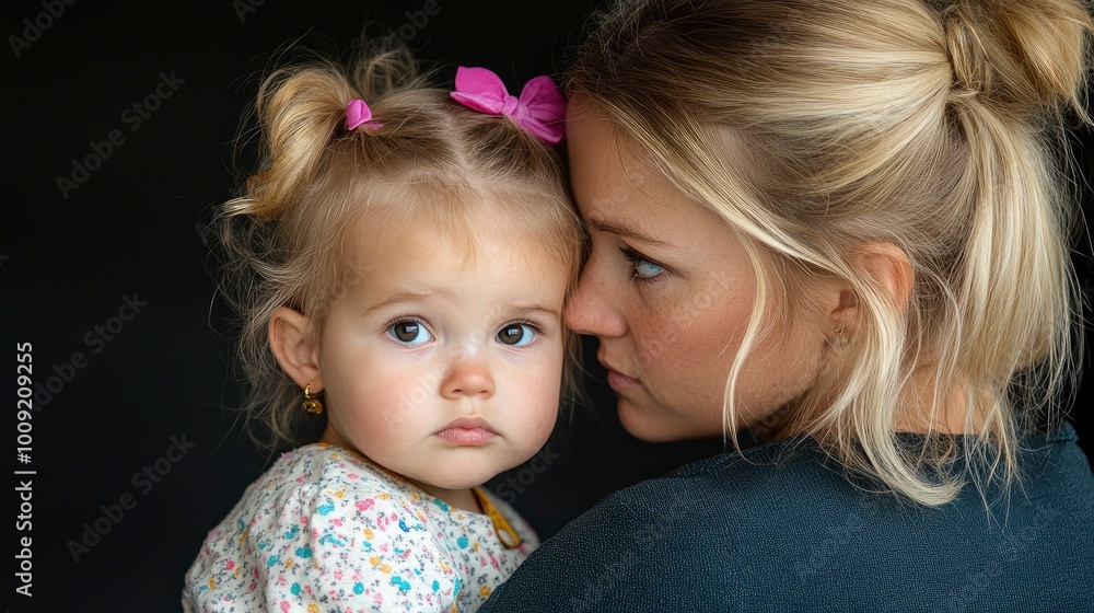 Mother and Daughter Sharing a Tender Moment Mother and Daughter Sharing a Tender Moment