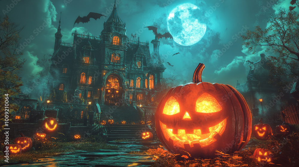 Halloween pumpkins decorations and party supplies with lanterns, candles for a memorable celebration.Halloween is celebrated on October 31st with costumes, trick-or-treating, and spooky decorations Halloween pumpkins decorations and party supplies with lanterns, candles for a memorable celebration.Halloween is celebrated on October 31st with costumes, trick-or-treating, and spooky decorations