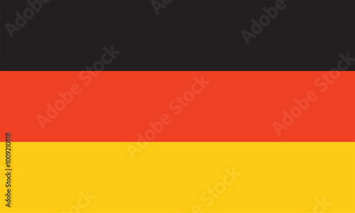 Vector image of the German flag with accurate proportions and colors.