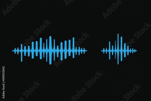 Blue equalizer icons, simple abstract design