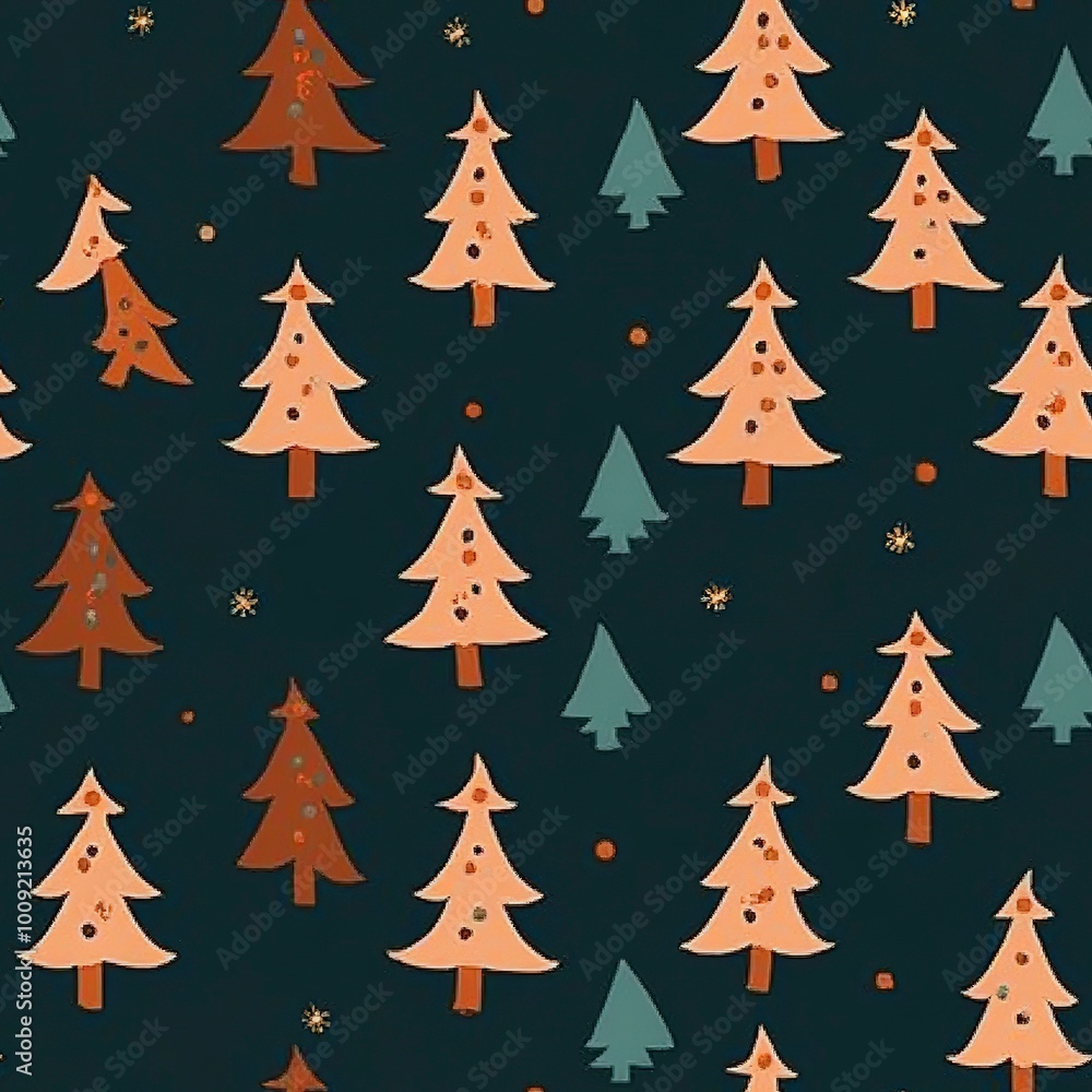 Obraz premium Seamless pattern with Christmas trees. 