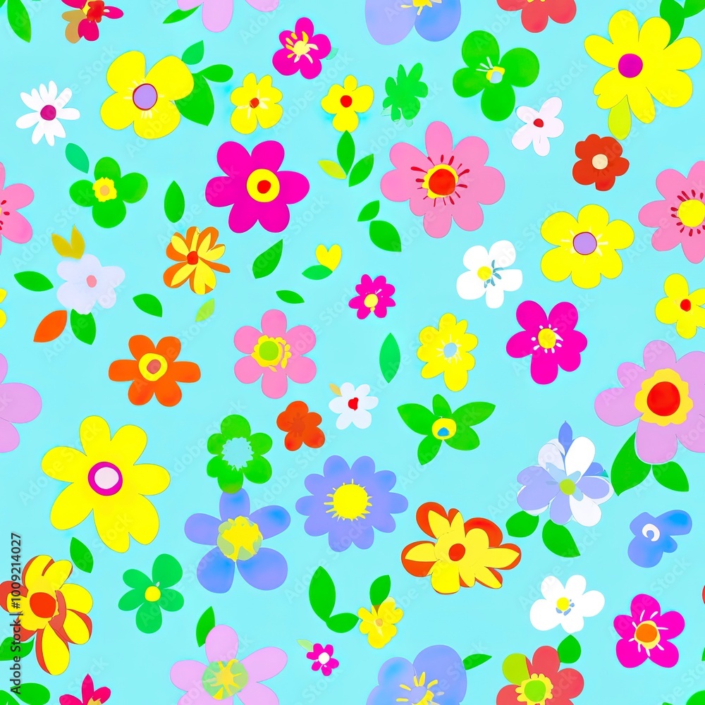 Seamless pattern with bright spring flowers Seamless pattern with bright spring flowers