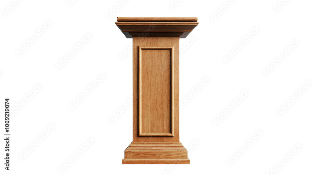 A beautifully crafted wooden pedestal showcasing elegance in minimalist design, on the transparent background. PNG Format A beautifully crafted wooden pedestal showcasing elegance in minimalist design, on the transparent background. PNG Format