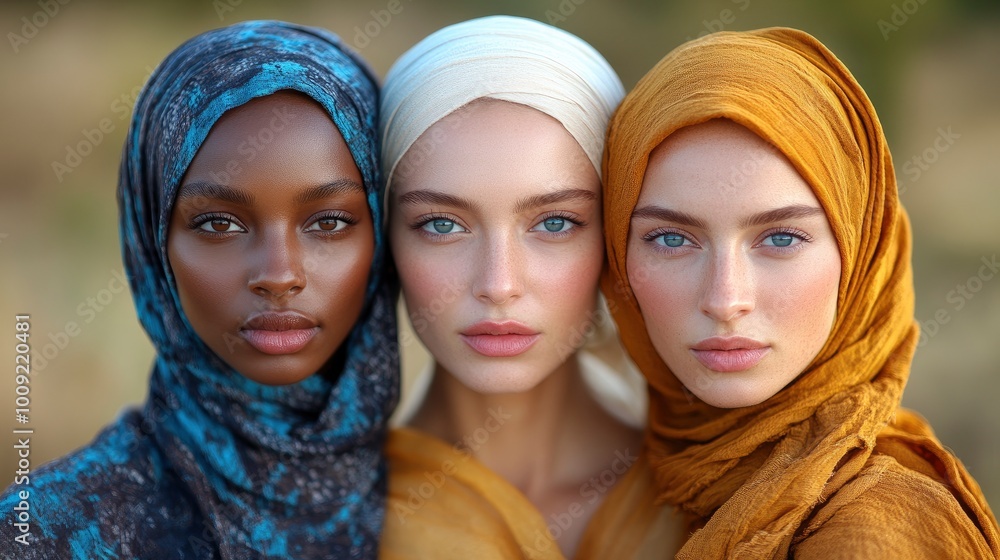 Three Women in Headscarves Three Women in Headscarves
