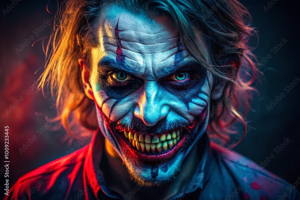Eerie Scary Face Emerging from Shadows in Dark Environment Creating an Atmosphere of Fear and Dread Eerie Scary Face Emerging from Shadows in Dark Environment Creating an Atmosphere of Fear and Dread
