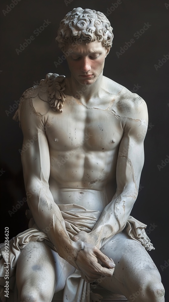 Marble Sculpture of a Seated Man - Classical Art Marble Sculpture of a Seated Man - Classical Art