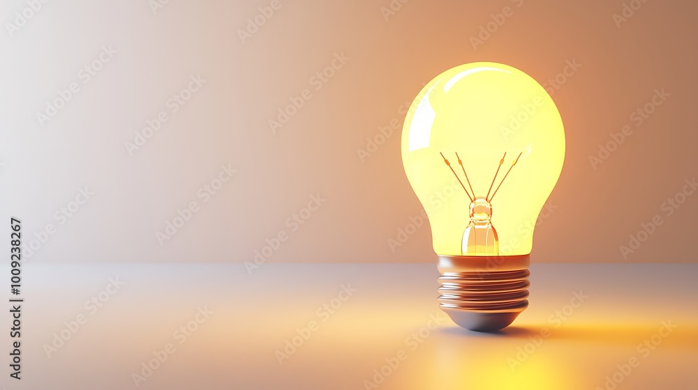 Glowing Light Bulb on White Background Idea Innovation Inspiration Creativity Concept Glowing Light Bulb on White Background Idea Innovation Inspiration Creativity Concept