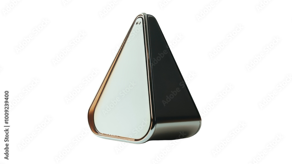 A sleek artistic triangular speaker blending modern design with ambient lighting, on the transparent background. PNG Format A sleek artistic triangular speaker blending modern design with ambient lighting, on the transparent background. PNG Format
