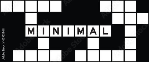 Alphabet letter in word minimal on crossword puzzle background