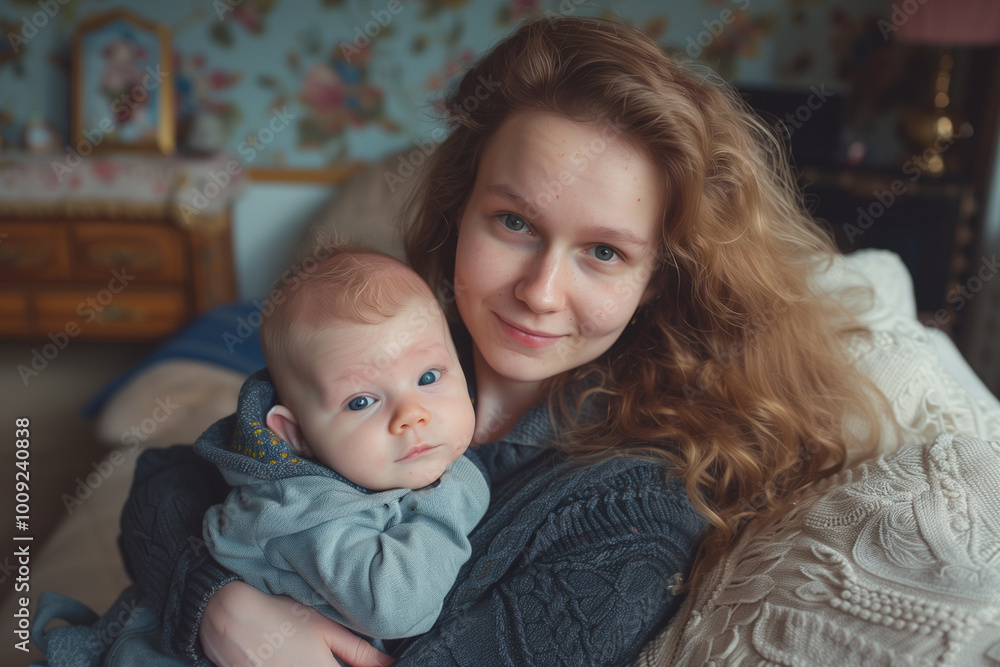 Loving mother holding newborn baby boy in her arms, showcasing tender parenting and new life moments. Loving mother holding newborn baby boy in her arms, showcasing tender parenting and new life moments.