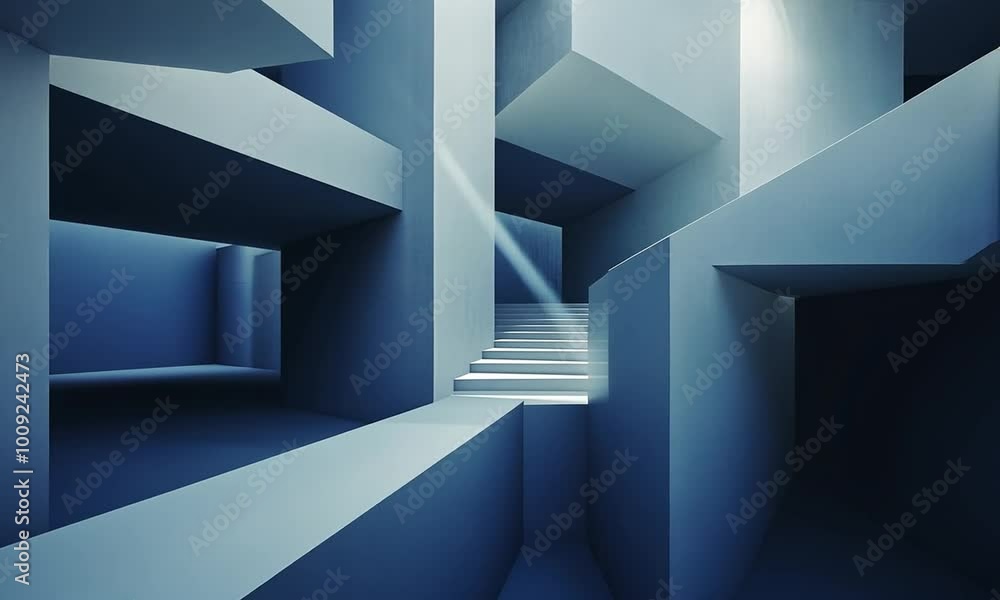 Abstract Architecture with Staircase and Shadows