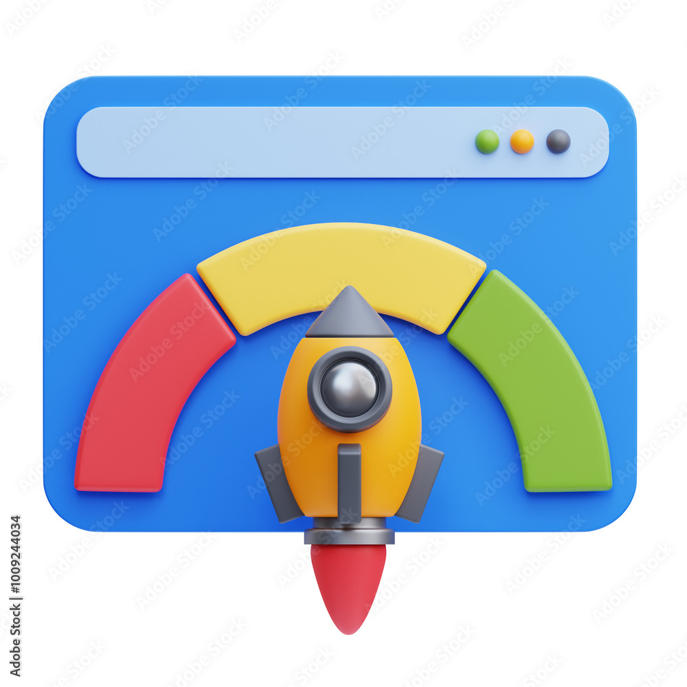 PNG 3D website speed icon isolated on a white background PNG 3D website speed icon isolated on a white background