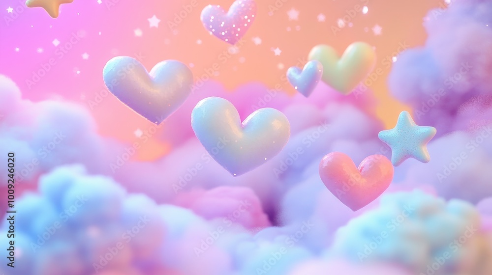 Magical Hearts and Stars in the Clouds Magical Hearts and Stars in the Clouds