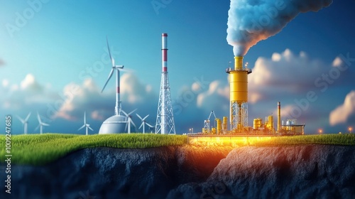 Industrial carbon sequestration, underground storage