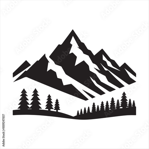 Mountain vector art illustration