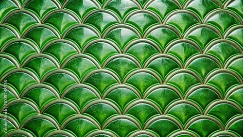 Elegant Green Scallop Tiles with Glossy Finish for Stylish Interior Design and Home Decor Inspiration