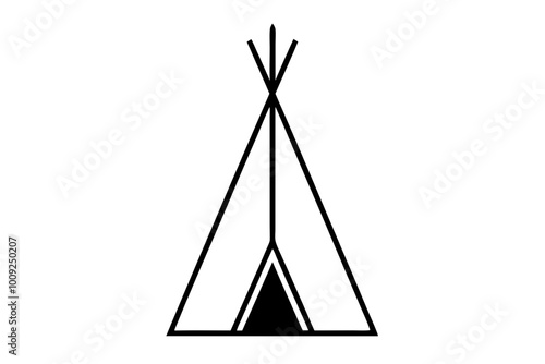 

Camping tent icon vector, teepee silhouette, tipi vector
