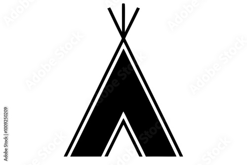 

Camping tent icon vector, teepee silhouette, tipi vector
