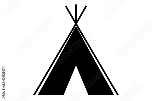 

Camping tent icon vector, teepee silhouette, tipi vector
