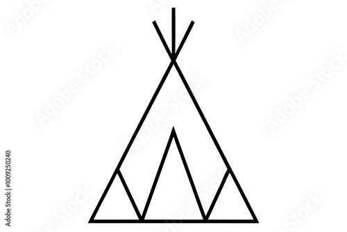 

Camping tent icon vector, teepee silhouette, tipi vector
