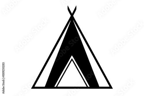 

Camping tent icon vector, teepee silhouette, tipi vector
