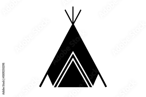 

Camping tent icon vector, teepee silhouette, tipi vector
