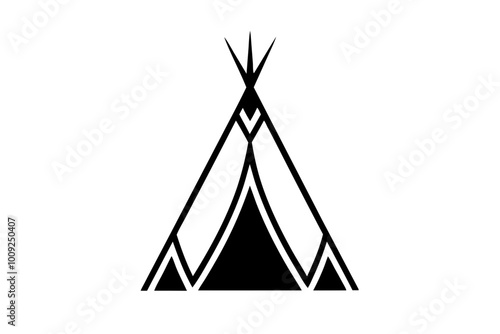 

Camping tent icon vector, teepee silhouette, tipi vector
